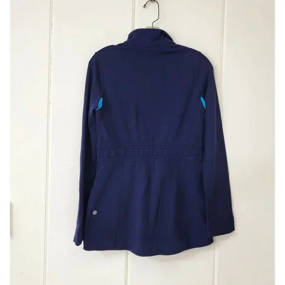 Lululemon Athletica Blue Zip Front Jacket Women's Size 6 - Picture 3 of 5